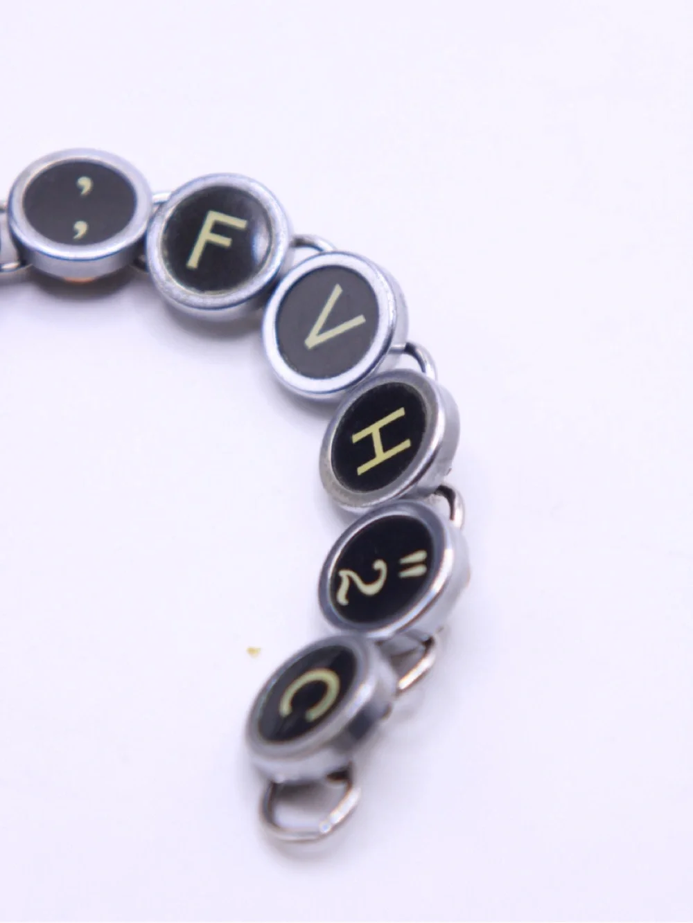 ReDone Vintage Handmade Typewriter Key Bracelet 6.5-6.75” wrist